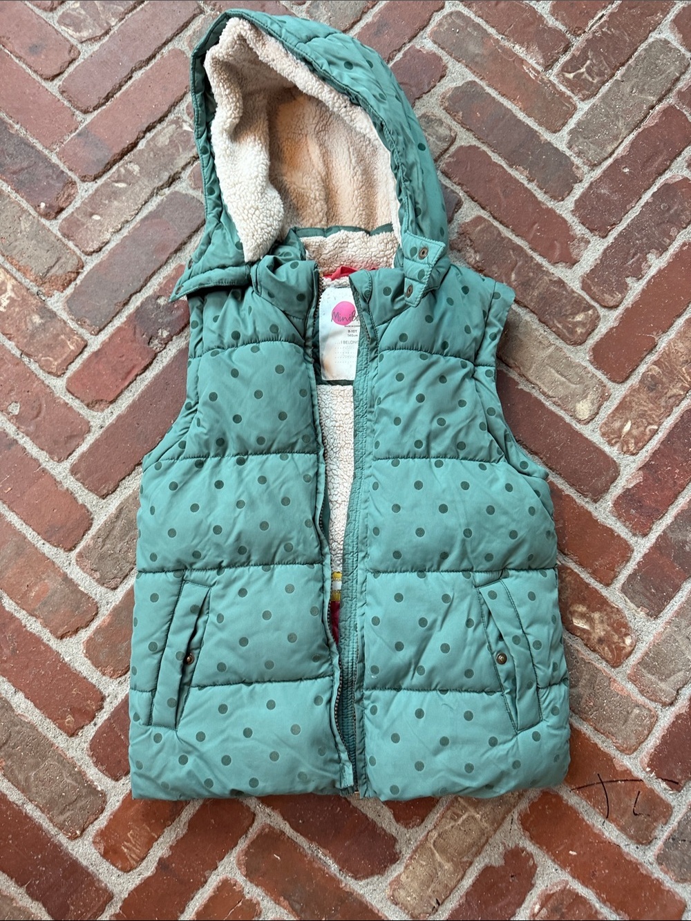 Mini Boden Polkadot Puffer Vest